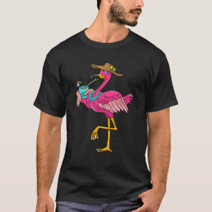 T-shirt Flamant rose rose Hawaï Été Tropical Luau Femmes