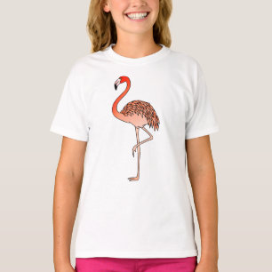 T-shirt Flamant rose rose Lineart-57667