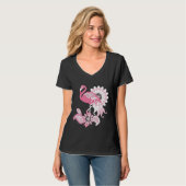 T-shirt Flamant rose rose Paisley moderne (Devant entier)