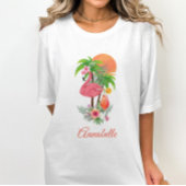T-shirt Flamant rose rose Tropical