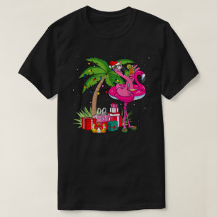 T-shirt Flamant rose rose Tropical Noël En Juillet Été
