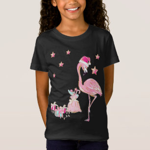 T-Shirt Flamant rose Santa Clause Christmas Hawaiian