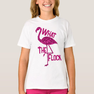 T-shirt Flamant rose scintillant Étincelles roses Quel tro