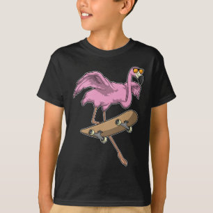 T-shirt Flamant rose Skate Skateboard Sports