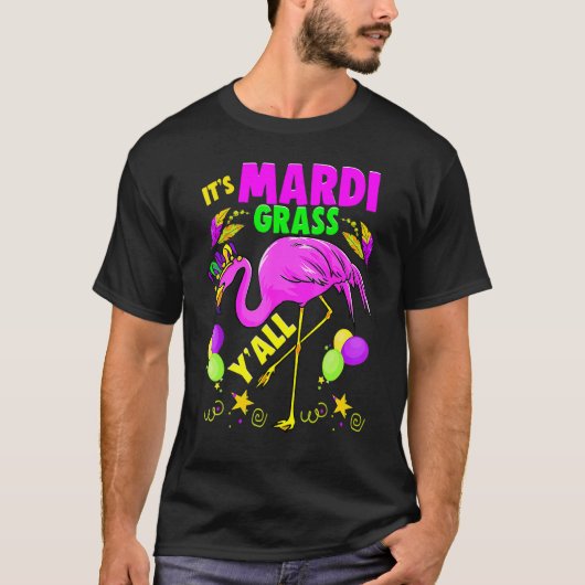 T-shirt Flamant rose Son Mardi Gras Yall Carnival Jester C (Devant)