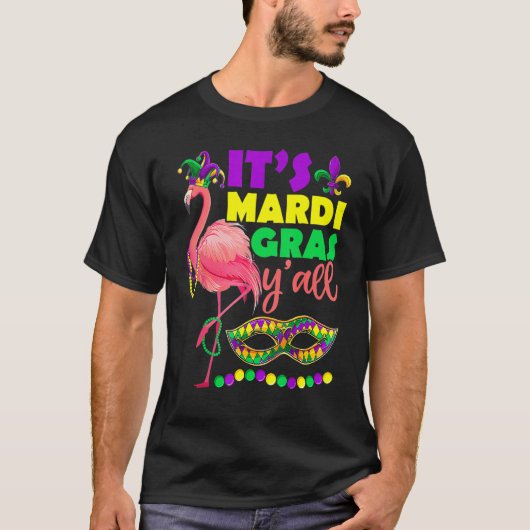 T-shirt Flamant rose Son Mardi Gras Yall Carnival Jester C (Devant)