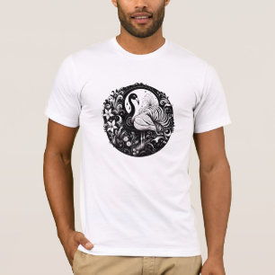 T-shirt Flamant rose Sur L'Ornement Mandala