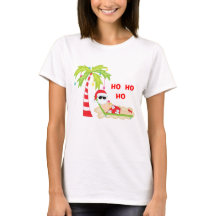 T-shirt Flamant rose Tropical Christmas Tree