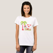T-shirt Flamant rose Tropical Christmas Tree (Devant entier)