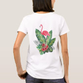 T-shirt Flamant rose tropical feuille (Dos)