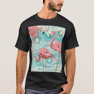 T-shirt Flamant rose Tropical : Papier peint Floral Vintag