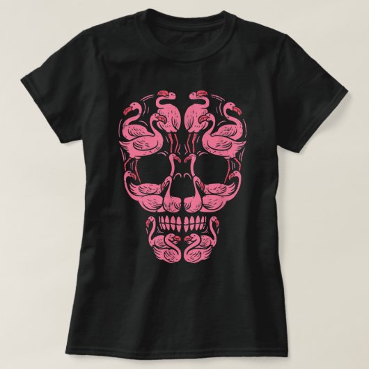 T-shirt Flamant rose Tropical Pink Flamant rose Crâne Canc (Design devant)