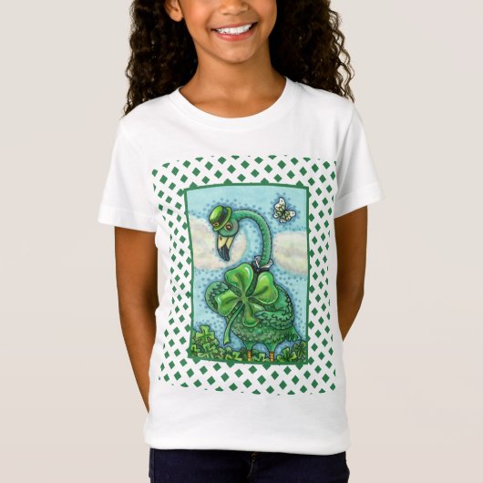 T-Shirt FLAMANT ROSE VERT IRLANDAIS, MÊME HAPPY ST. JOUR D (Devant)