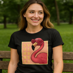 T-shirt Flamant Rose Vibes Ensoleillées