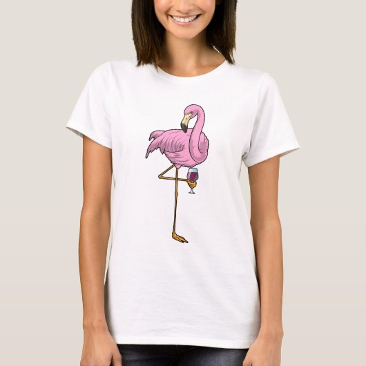 T-shirt Flamant rose Vin rouge (Devant)