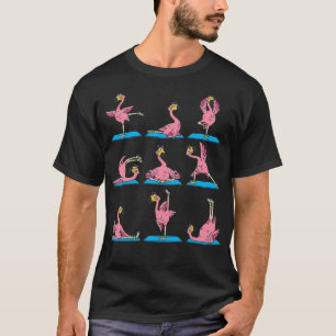T-shirt Flamant rose Yoga Position Exercice Flamant rose C