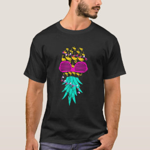 T-shirt Flamants roses amusants Ananas Xmas Arbre été Noël