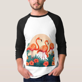 T-shirt Flamants roses gracieux Flamant rose d'élégance tr