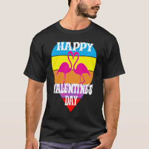 T-shirt Flamants roses Heureuses Saintes-Valentin Coeur Ro
