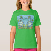 T-SHIRT FLAMANTS ROSES POLKA DOT VERT, FUNNY ST. JOUR DE P (Devant)