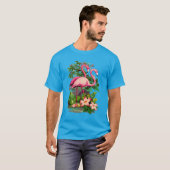 T-shirt Flamants roses rétro (Devant entier)