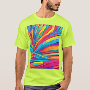 T-shirt Flambée Abstraite de couleur