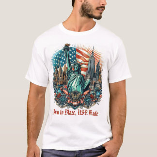 T-Shirt Flamboyant Liberté Patriotique - Fabriqué