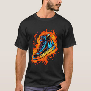 T-shirt Flames Bottes Pour Chaussures Et Basket