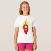 T-shirt Flaming Chili Pepper Girls (Devant entier)