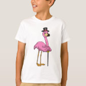 T-shirt Flamingo as Pensioner with Walking stick (Devant)