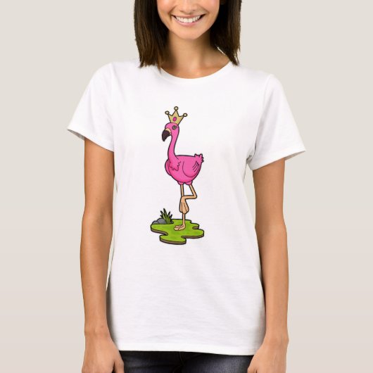 T-shirt Flamingo as Princess with Crown (Devant)