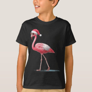 T-shirt Flamingo Awesome Cool Avec Chapeau De Noël Et Lune