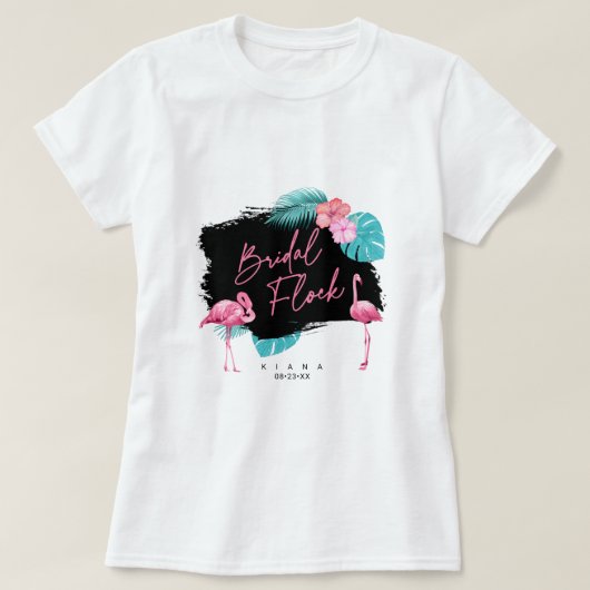 T-shirt Flamingo Bachelorette Troupeau de Mariée ID930 (Design devant)