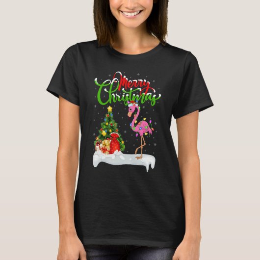 T-shirt Flamingo Bird Xmas Decoration Santa Flamingo Chr (Devant)