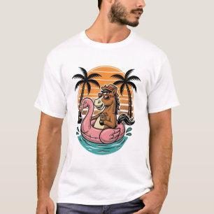 T-shirt Flamingo de cheval vintage flotte conception de va