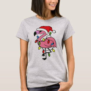 T-shirt Flamingo de Noël Lumières de Noël Cadeau Drôle pou