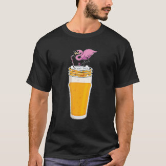 T-shirt Flamingo Drinking Beer Bird Funny Animal Drink Lov