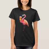 T-shirt Flamingo Drinking Beer  Pink Flamingo (Devant)