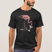 T-shirt Flamingo Drinking Martini Art Illustration Premium (Devant)