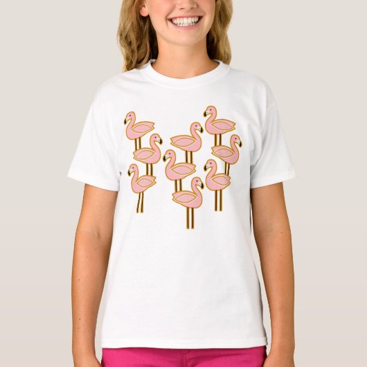 T-shirt Flamingo du milieu du siècle (Devant)