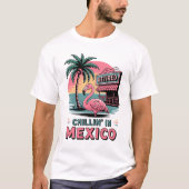 T-shirt Flamingo Expat Retirement Mexico Beach Life (Devant)