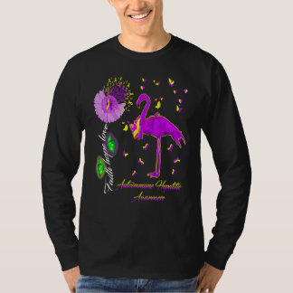 T-shirt Flamingo Faith Hope Love Autoimmune Hepatitis Awar