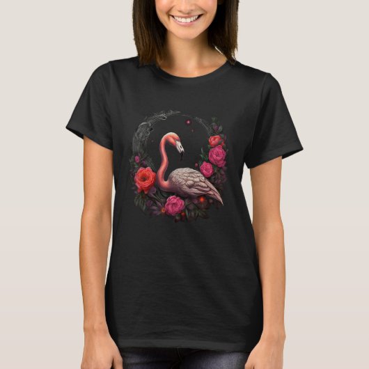 T-shirt Flamingo Flowers  Bird Animal Flamingo 1 (Devant)