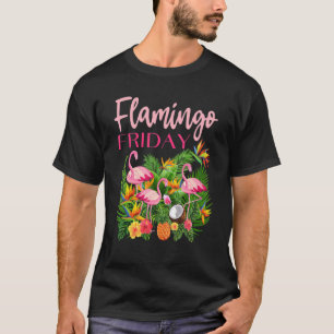 T-shirt Flamingo Friday Tropical Plants and Hibiscus 1