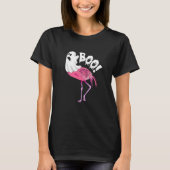 T-shirt Flamingo Ghost Boo Pink Sunset Retro Halloween Bir (Devant)