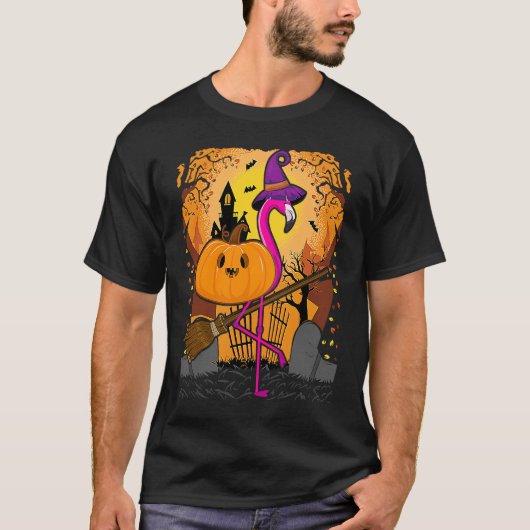 T-shirt Flamingo Halloween Pumpkin Flamingo Halloween (Devant)
