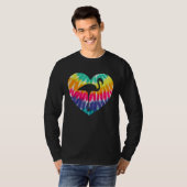T-shirt Flamingo Heart With Tie dye Print For Flamingo (Devant entier)