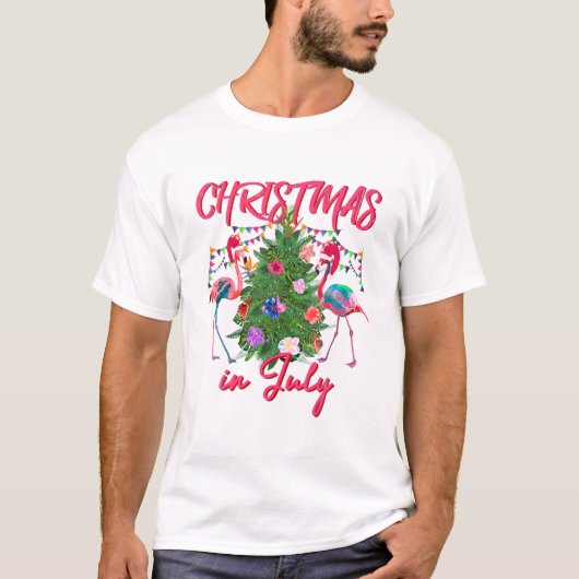 T-shirt Flamingo Noël Tropical (Devant)