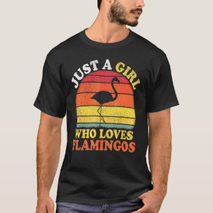 T-shirt Flamingo Oiseau Vintage Juste Une Fille Qui Aime F