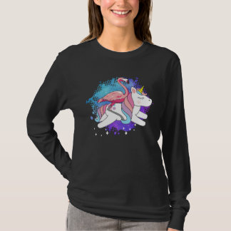 T-shirt Flamingo Riding A Unicorn Flamingo Bird